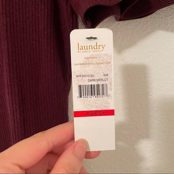 Laundry Maroon Open Shoulder Sweater Dress XS - Picture 6 of 8